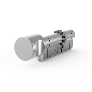 Zestaw wkładek profilowych GERDA PRO SYSTEM X  ZG45/55 (zębatka) + 45/55 (zabierak), 2 wkładki w systemie 1-go klucza Wariant AB, 2 klucze montażowe, nikiel satyna