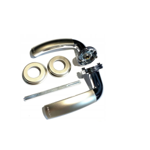 Szyldy TECHNO klamka-klamka do drzwi: zewnętrznych prawych/wewnętrznych lewych o  grubości max. 50 mm ( drzwi GERDA S) chrom nikiel satyna