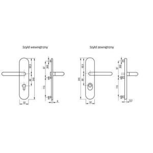 Szyld klamkowy Gerda TD1000/90 Blok do drzwi: CX APX - chrom błyszczący