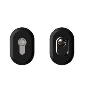 Szyld BLOK TW1000 PLUS, do drzwi o grubość max. 69 mm z ochroną wkładki, anoda czarna - stosowany przy drzwiach przeciwpożarowych EI30; EI45; EI60