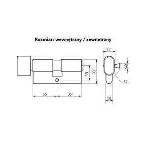 EVO G55/35 wkładka z gałką, w systemie 1-go klucza, nikiel satyna, pudełko