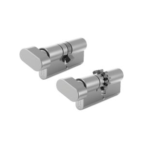 5- Osprzęt TEDEEREADY- DO DRZWI OTWIERANYCH NA ZEWNĄTRZ - kolor: Anoda srebrna + wkładki 1x klucz-klucz, 1x klucz-gałka kl.5 w systemie 1go klucza, kol. Nikiel satynowy (5 kluczy+klucz budowlany)