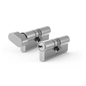 Zestaw dwóch wkładek H Plus 30/45 + G30/45 w systemie 1-go klucza, nikiel satyna, 5 kluczy