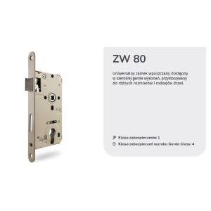 ZW 80 72/50 Zamek uniwersalny na wkładkę, oliwka, pudełko