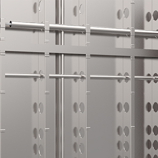 <p style="text-align: center;"><strong>Truss</strong></p>
<p style="text-align: center;">A truss of thickened steel channel bars and tempered bars in a steel casing of the door leaf.</p>
