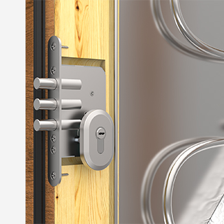 <p style="text-align: center;"><strong>Additional lock</strong></p>
<p style="text-align: center;">Class 6 additional upper lock with class 5 or 6 anti-burglary cylinder.</p>
