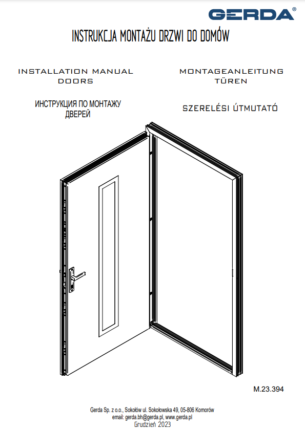 Doors for houses – Installation instructions