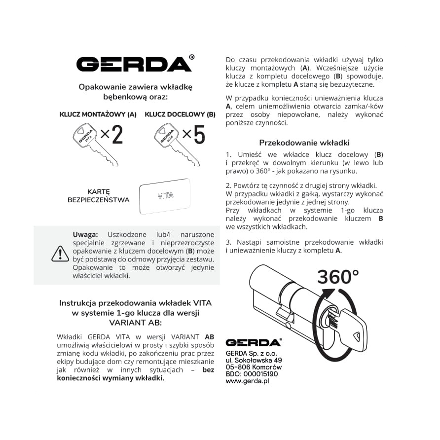 Instructions for recoding a cylinder