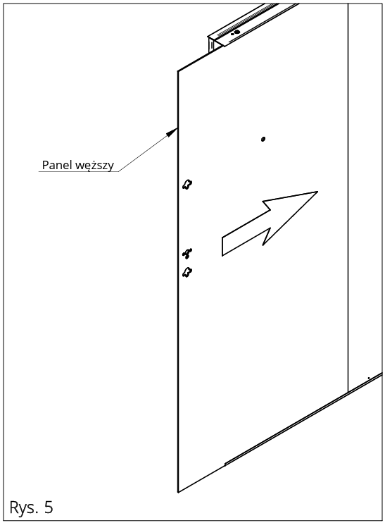 WSUŃ WĘŻSZY PANEL I PRZYMOCUJ LISTWĘ WEWNĘTRZNĄ